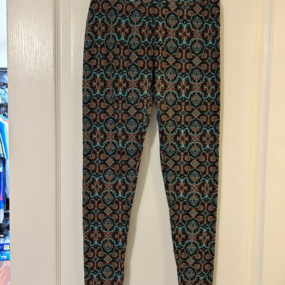 5 for $15 EUC Teal/Coral Leggings OS